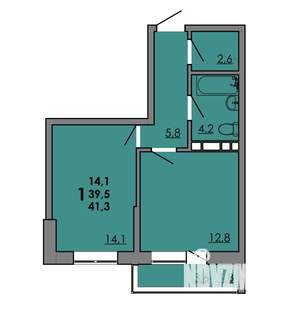 1-к квартира, вторичка, 41м2, 9/15 этаж