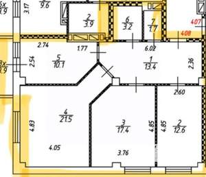 3-к квартира, вторичка, 83м2, 12/19 этаж