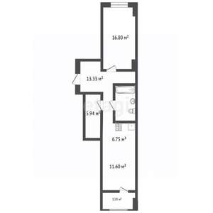 1-к квартира, вторичка, 61м2, 10/26 этаж