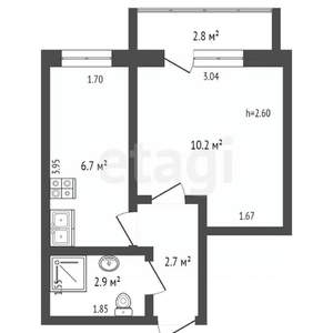 1-к квартира, вторичка, 32м2, 5/5 этаж