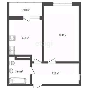 1-к квартира, вторичка, 35м2, 5/20 этаж