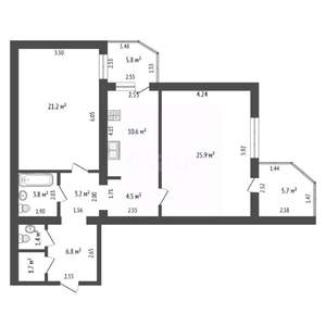 2-к квартира, вторичка, 82м2, 12/15 этаж
