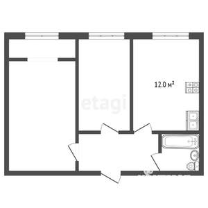 2-к квартира, вторичка, 51м2, 4/5 этаж