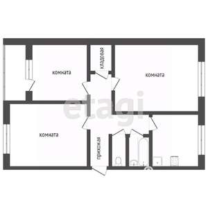 3-к квартира, вторичка, 65м2, 1/5 этаж