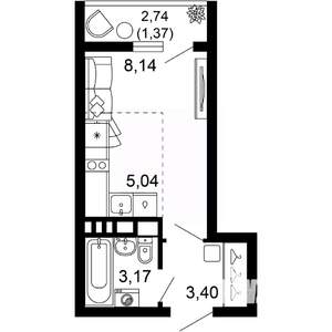 1-к квартира, вторичка, 21м2, 6/10 этаж