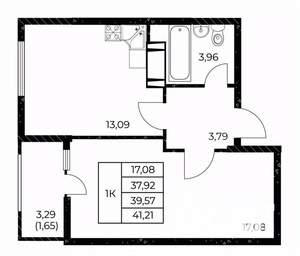 1-к квартира, вторичка, 41м2, 14/25 этаж