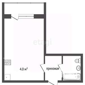 Студия квартира, вторичка, 28м2, 4/18 этаж