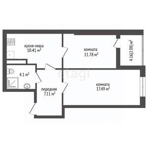 2-к квартира, вторичка, 53м2, 24/25 этаж