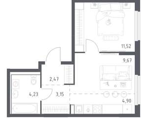 1-к квартира, вторичка, 36м2, 12/17 этаж
