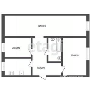 3-к квартира, вторичка, 61м2, 3/5 этаж