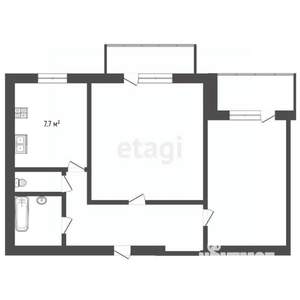2-к квартира, вторичка, 46м2, 3/10 этаж