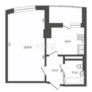 1-к квартира, вторичка, 32м2, 23/23 этаж