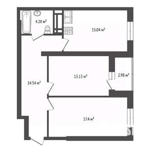 2-к квартира, вторичка, 69м2, 15/21 этаж