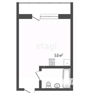 Студия квартира, вторичка, 20м2, 1/5 этаж