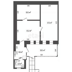 3-к квартира, вторичка, 52м2, 1/1 этаж