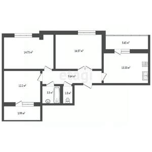 3-к квартира, вторичка, 68м2, 5/9 этаж