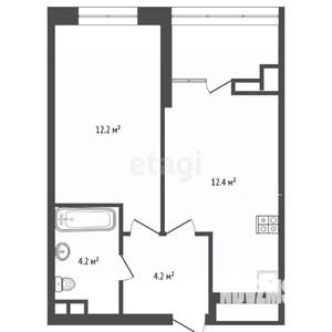 1-к квартира, вторичка, 33м2, 12/12 этаж