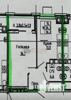1-к квартира, вторичка, 38м2, 10/24 этаж