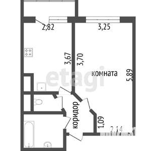 1-к квартира, вторичка, 29м2, 4/5 этаж