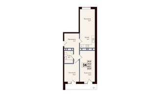 3-к квартира, вторичка, 63м2, 6/25 этаж