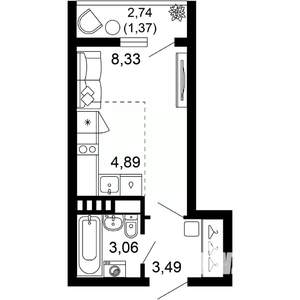 1-к квартира, вторичка, 21м2, 4/10 этаж