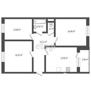 3-к квартира, вторичка, 63м2, 6/9 этаж