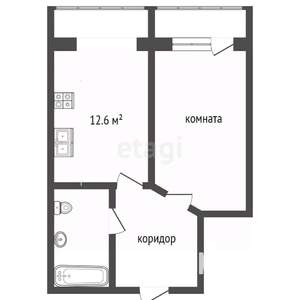 1-к квартира, вторичка, 40м2, 7/12 этаж