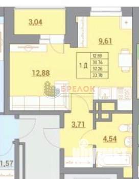 1-к квартира, вторичка, 34м2, 12/22 этаж