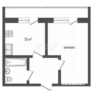 1-к квартира, вторичка, 34м2, 6/10 этаж