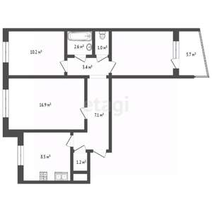 3-к квартира, вторичка, 67м2, 2/9 этаж