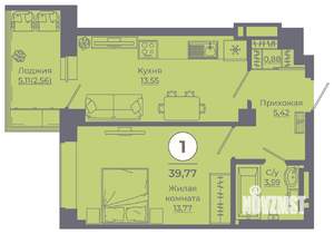 1-к квартира, вторичка, 39м2, 16/24 этаж