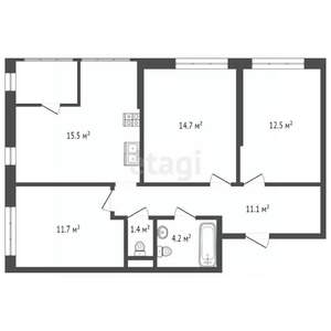 3-к квартира, вторичка, 74м2, 10/13 этаж