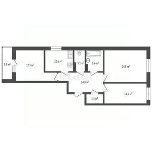 3-к квартира, вторичка, 94м2, 2/17 этаж