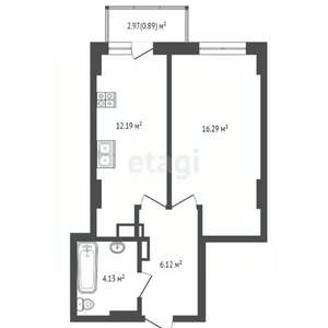 1-к квартира, вторичка, 40м2, 8/25 этаж