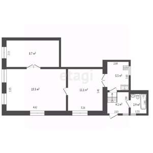 2-к квартира, вторичка, 48м2, 1/2 этаж