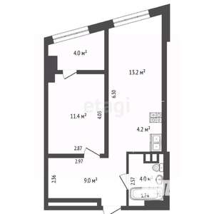 1-к квартира, вторичка, 46м2, 13/26 этаж