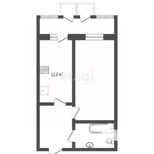 1-к квартира, вторичка, 53м2, 6/10 этаж