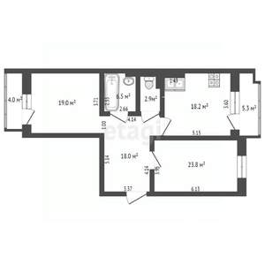 2-к квартира, вторичка, 106м2, 7/16 этаж