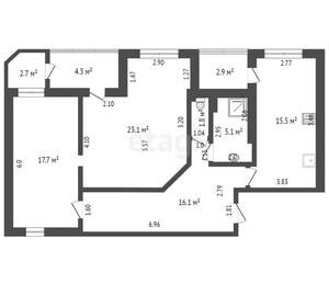2-к квартира, вторичка, 79м2, 5/19 этаж
