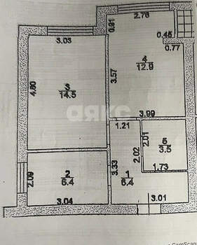 2-к квартира, вторичка, 44м2, 2/4 этаж