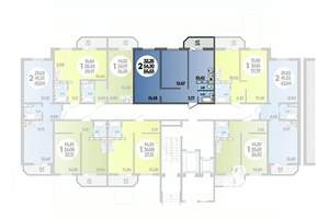 2-к квартира, строящийся дом, 56м2, 14/17 этаж
