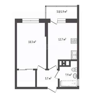 1-к квартира, вторичка, 42м2, 10/25 этаж