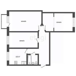 3-к квартира, вторичка, 59м2, 3/5 этаж