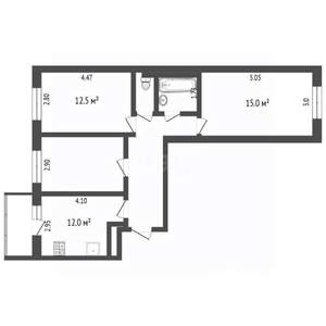 3-к квартира, вторичка, 68м2, 11/20 этаж