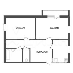 2-к квартира, вторичка, 52м2, 4/6 этаж