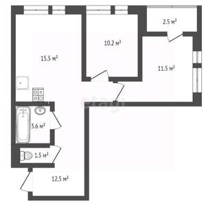 2-к квартира, вторичка, 56м2, 3/19 этаж