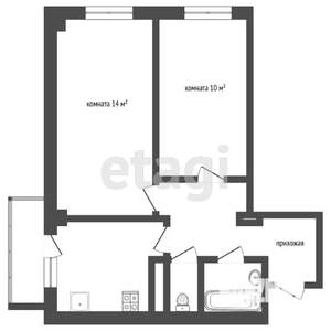 2-к квартира, вторичка, 53м2, 5/10 этаж