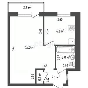 1-к квартира, вторичка, 31м2, 5/5 этаж