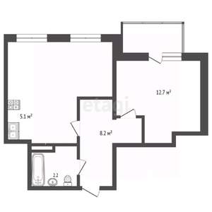 2-к квартира, вторичка, 46м2, 6/7 этаж