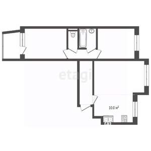 3-к квартира, вторичка, 62м2, 2/9 этаж